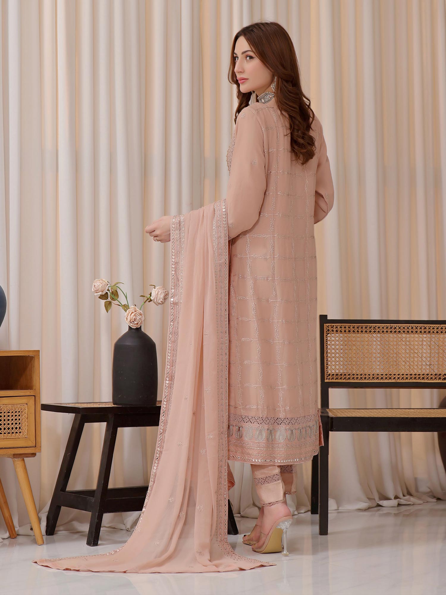Wardah Uzair "Baag-e-Bahar" Luxury Embroidered Chiffon Suit - Zehra