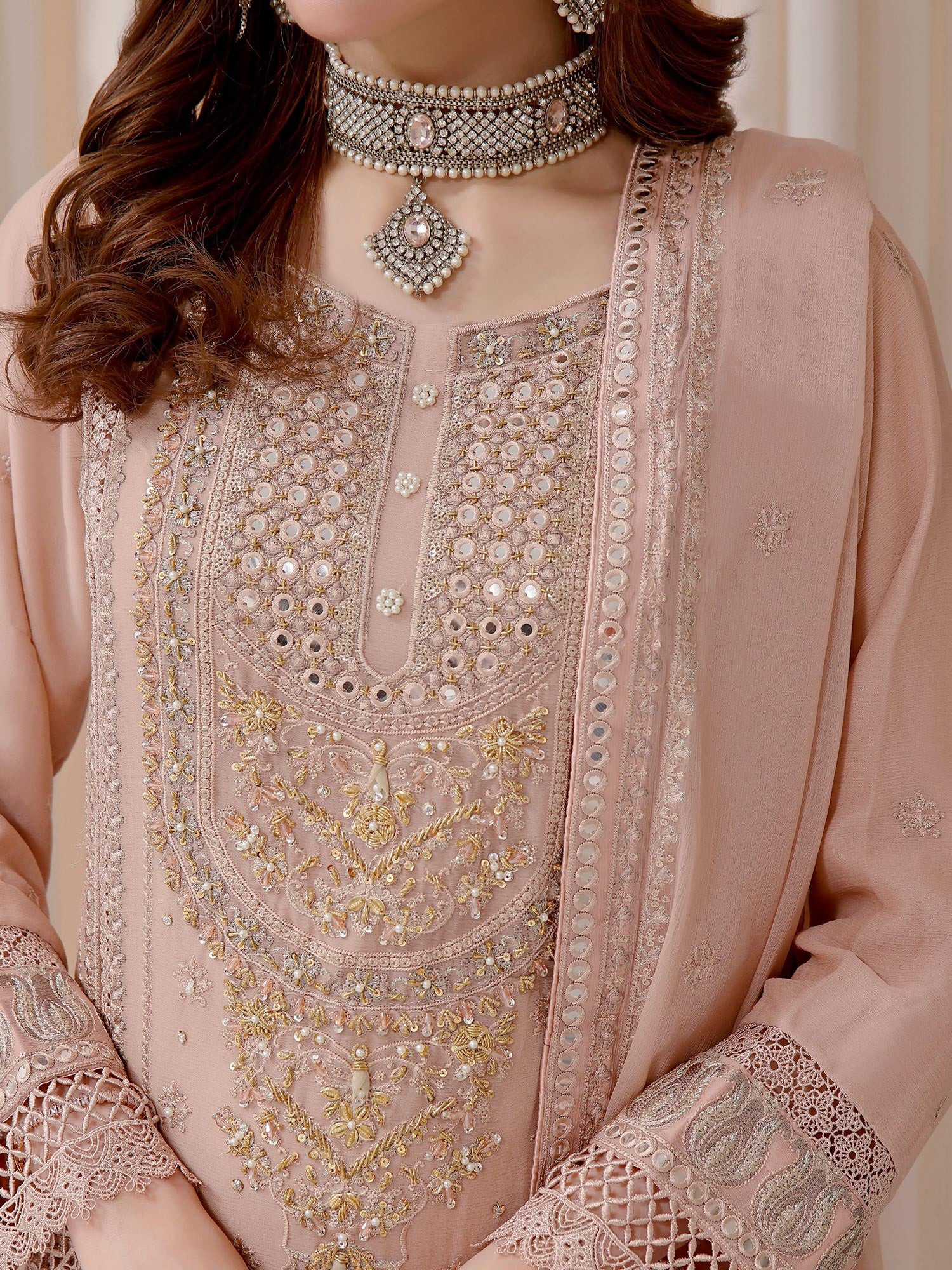 Wardah Uzair "Baag-e-Bahar" Luxury Embroidered Chiffon Suit - Zehra