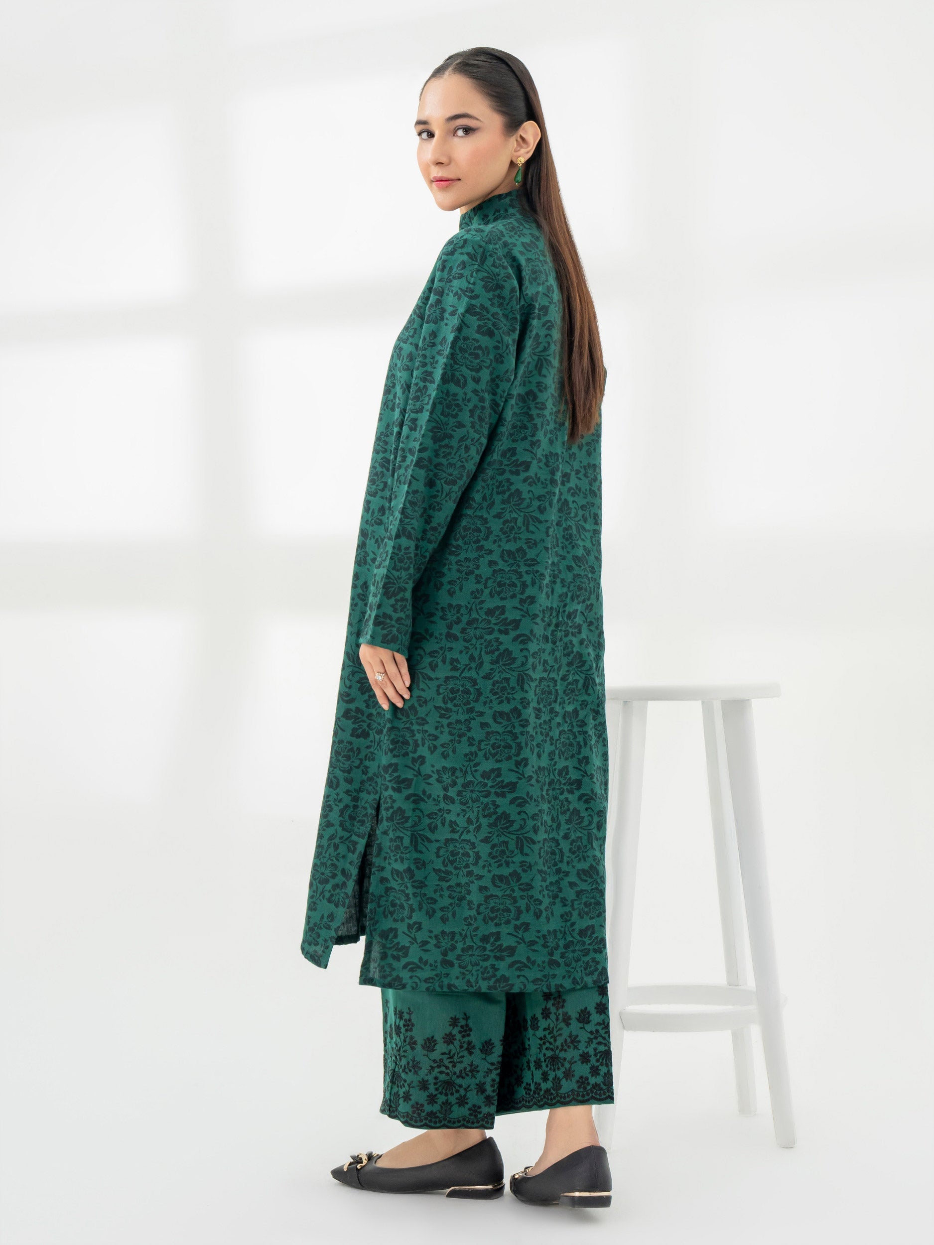 Limelight Green Jacquard Embroidered 2-Piece Suit (A0768ST)