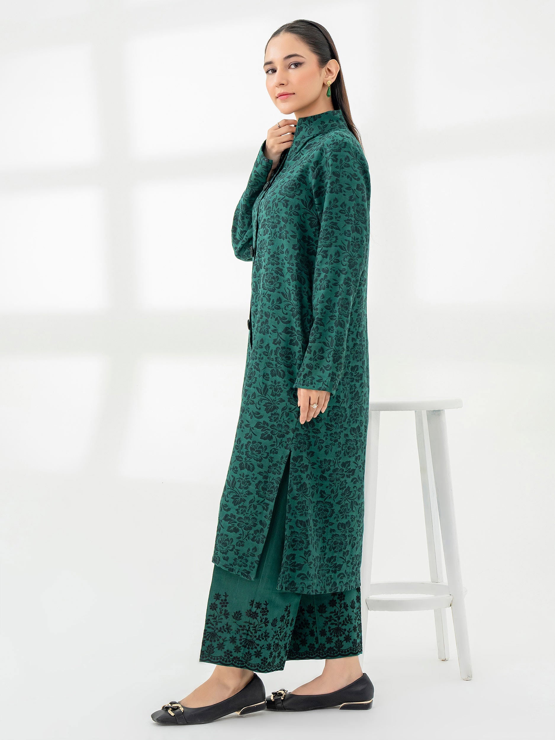Limelight Green Jacquard Embroidered 2-Piece Suit (A0768ST)
