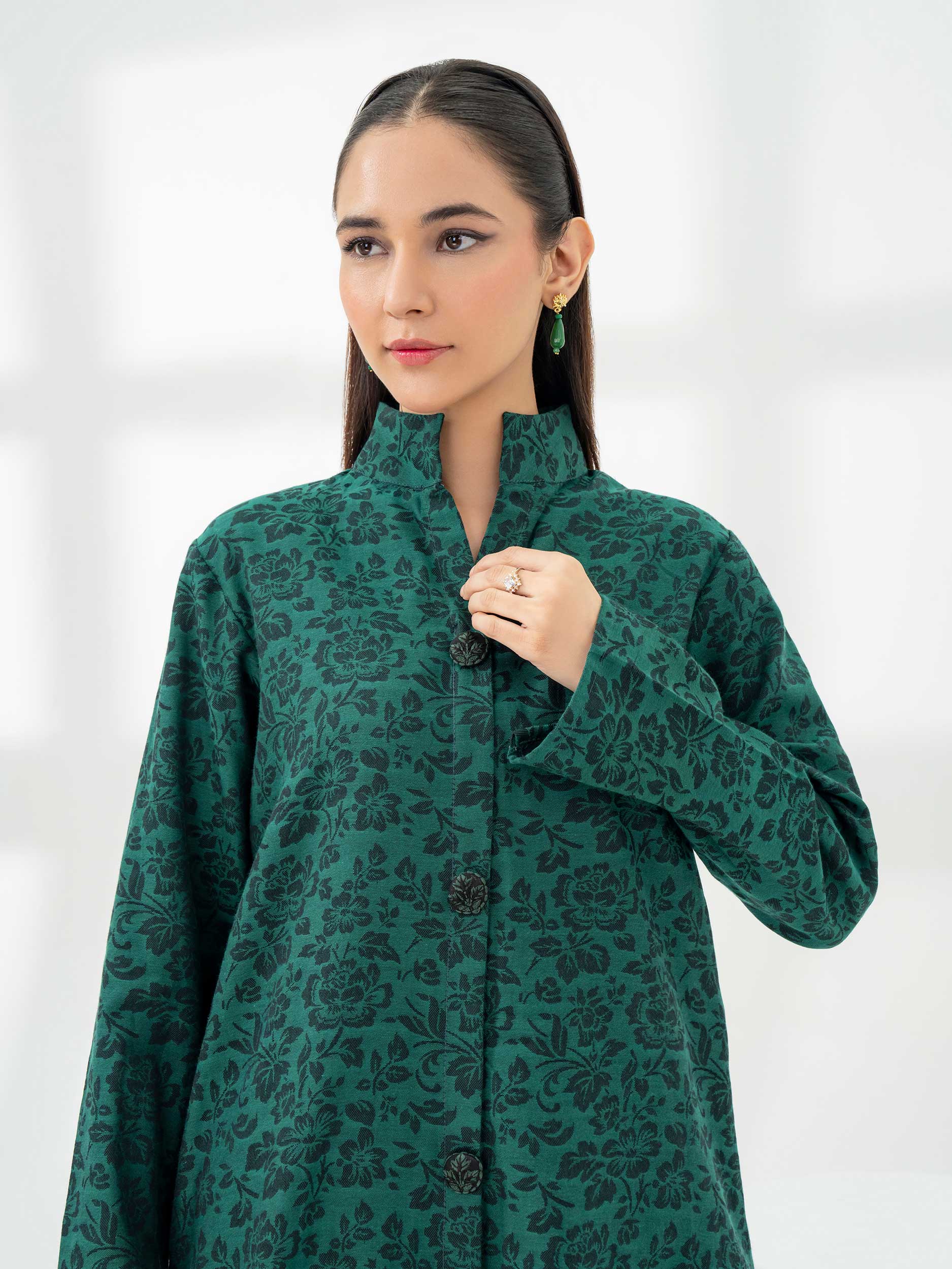 Limelight Green Jacquard Embroidered 2-Piece Suit (A0768ST)
