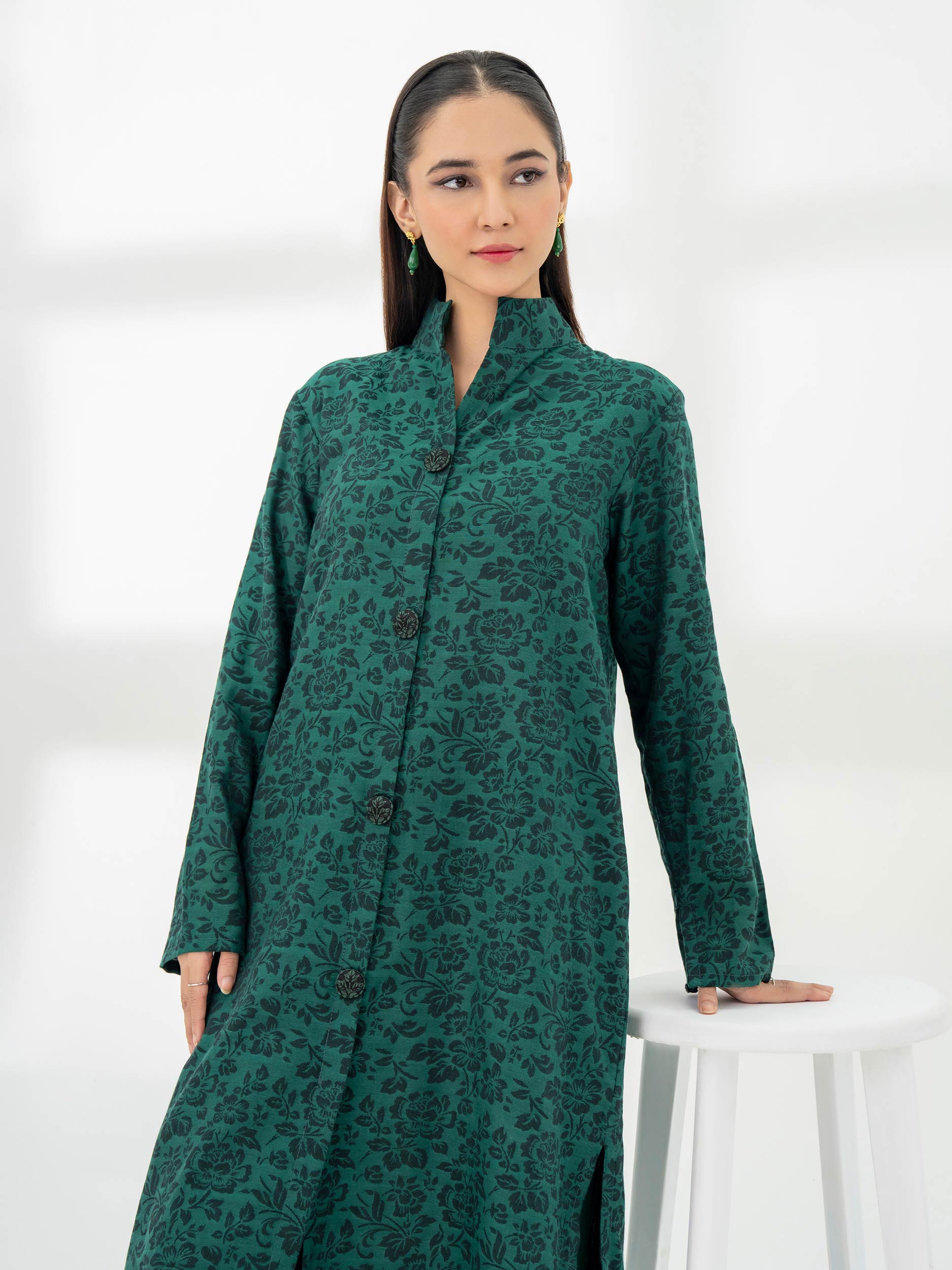 Limelight Green Jacquard Embroidered 2-Piece Suit (A0768ST)