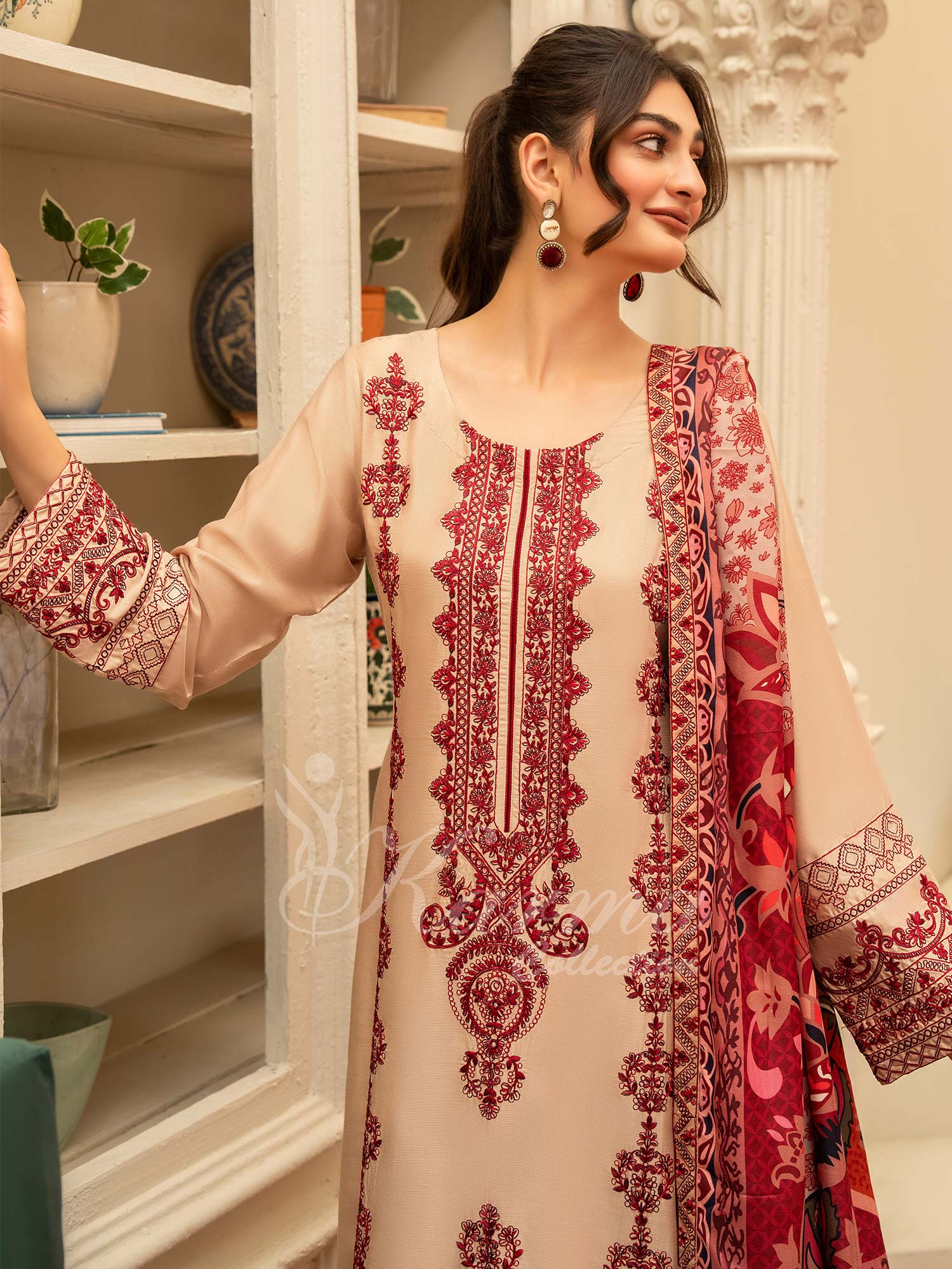 Karma Collection "Aangan" Winter Embroidered Suit (KC1400)