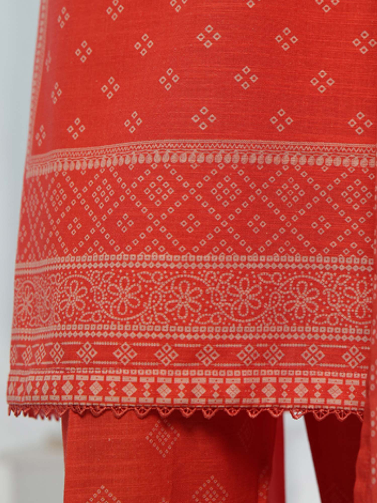 Bin Saeed Winter Khaddar 3-Piece Suit - Coral Pink