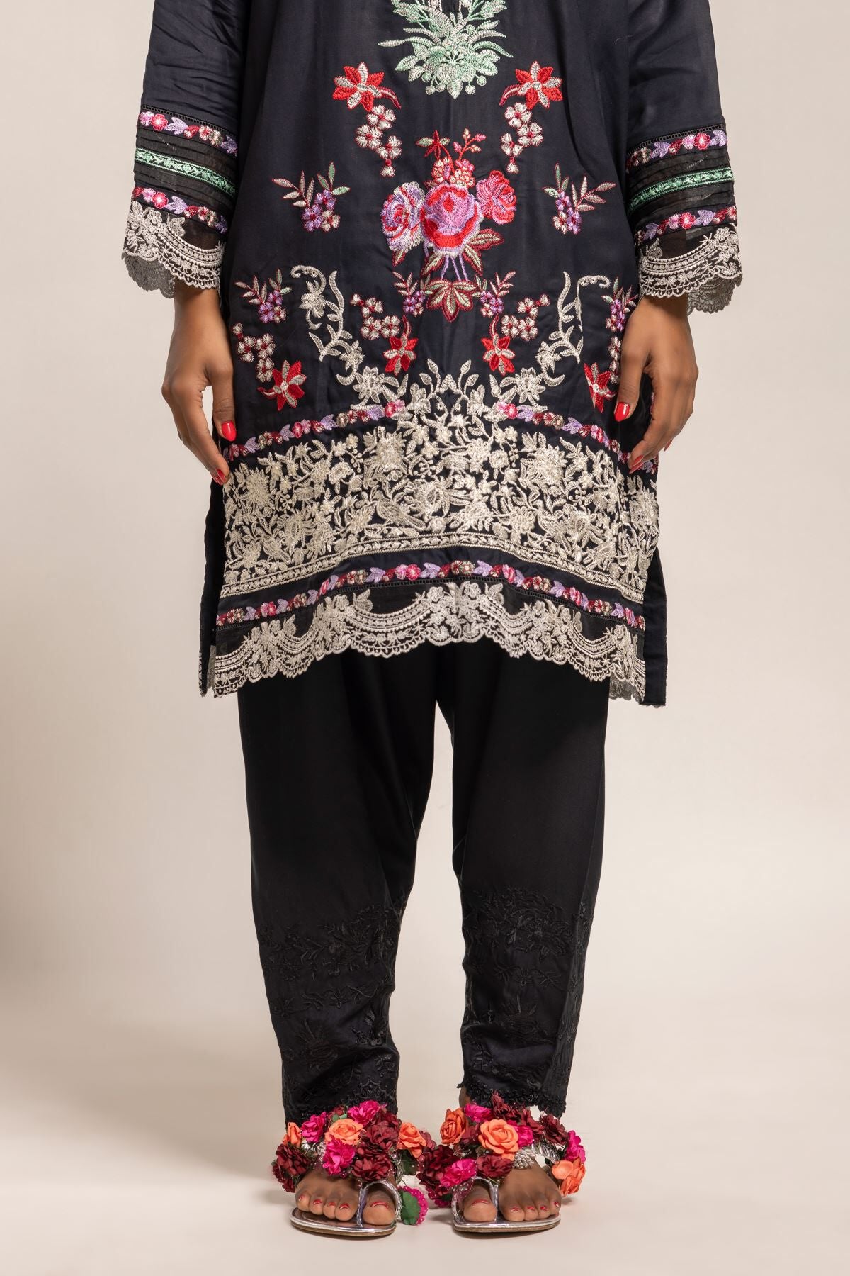 Khaadi Black Viscose Shalwar