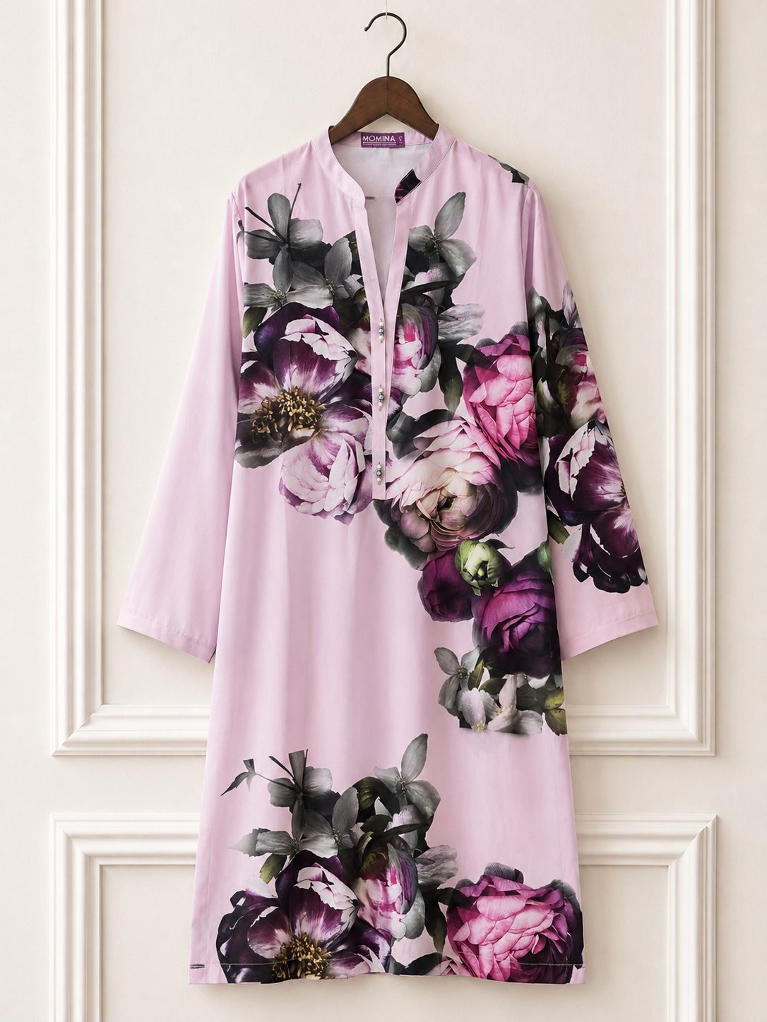 Printed Georgette Kurta Shirt - Pink