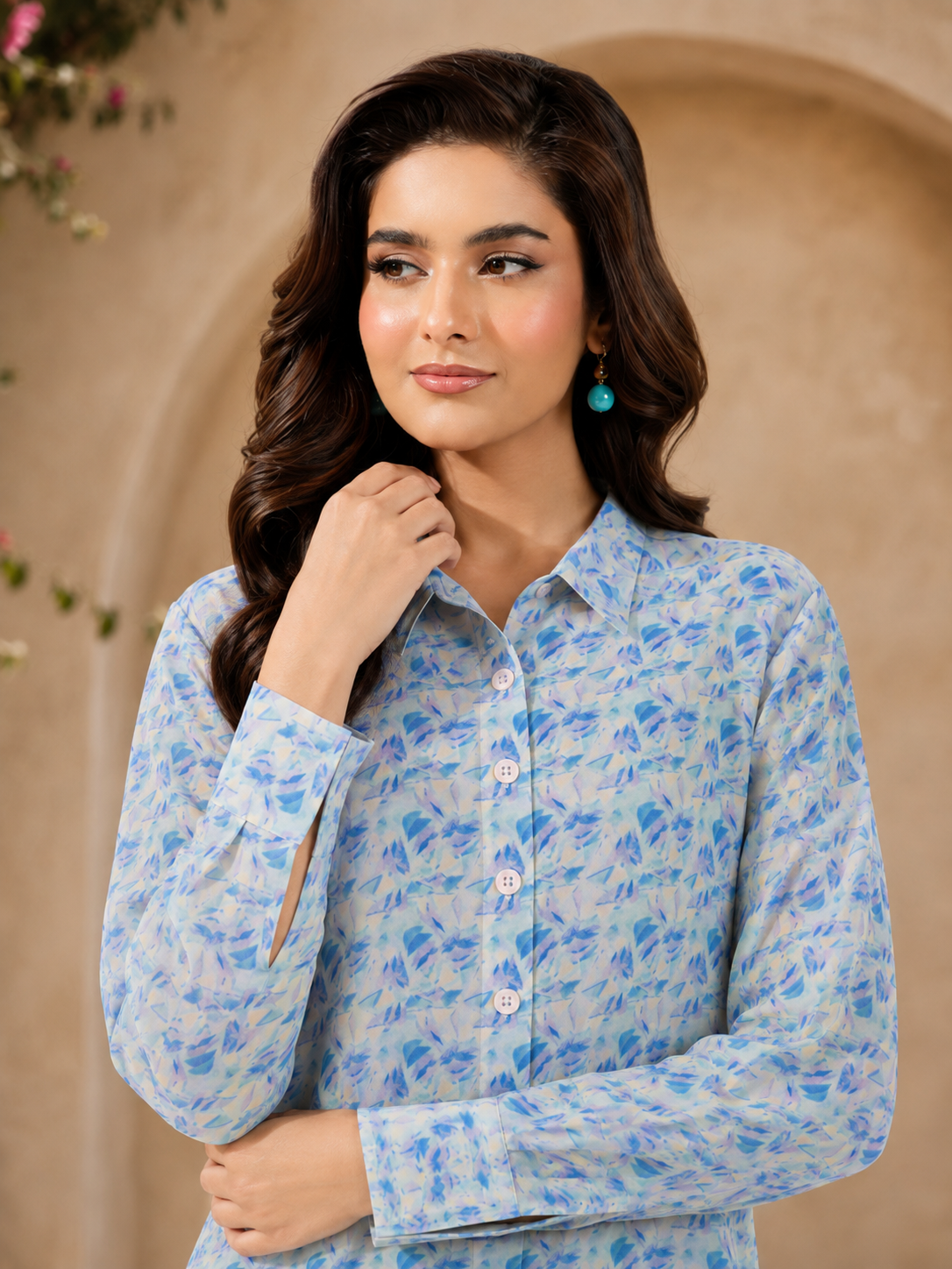 Co-Ords Georgette Casual 2-Piece Suit - Blue