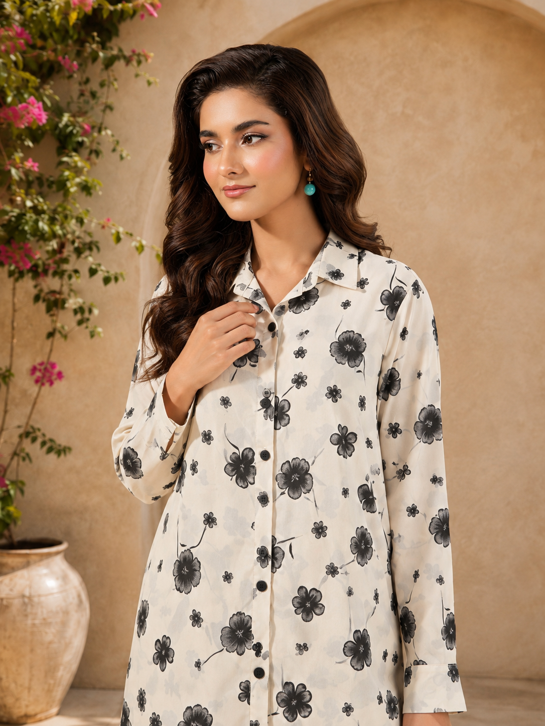 Co-Ords Georgette Casual 2-Piece Suit - Light Beige