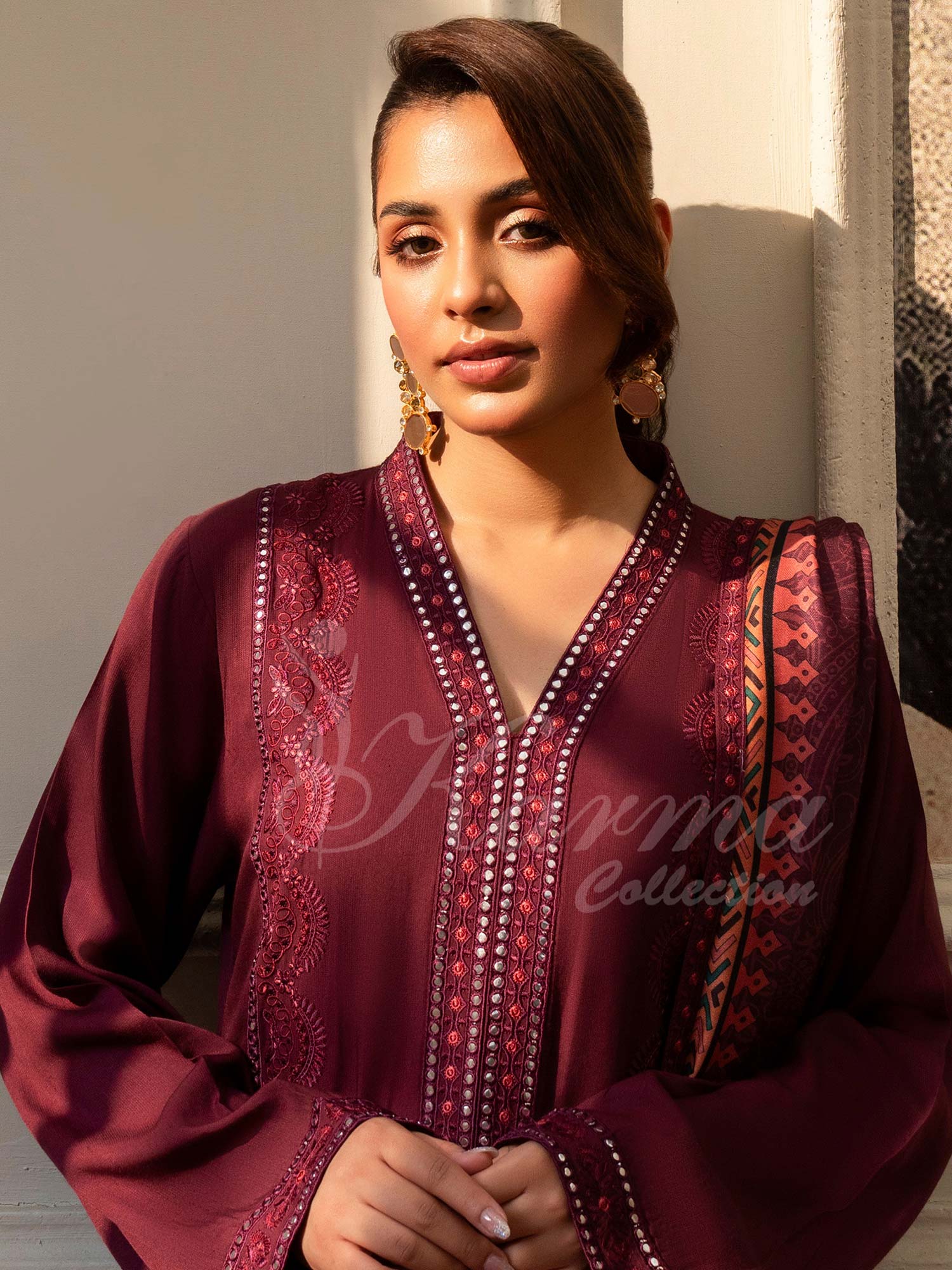 Karma Collection "Aangan" Winter Embroidered Suit (KC1404)