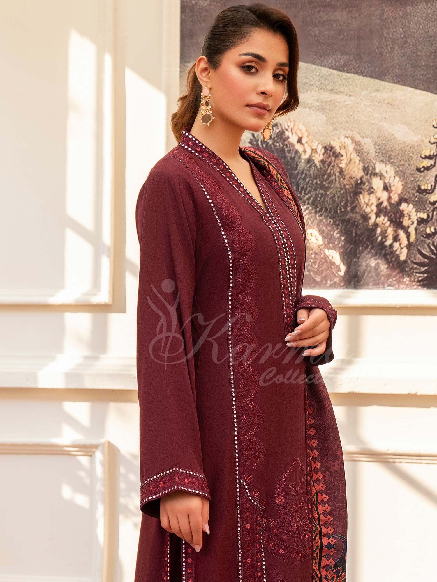 Karma Collection "Aangan" Winter Embroidered Suit (KC1404)