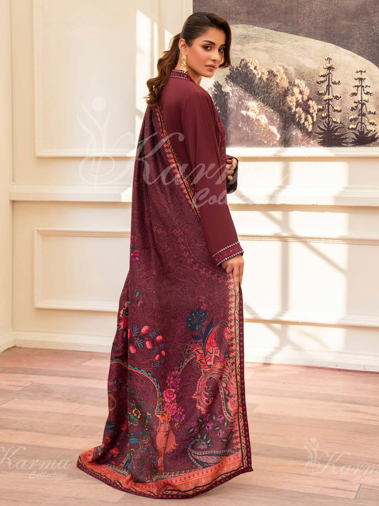 Karma Collection "Aangan" Winter Embroidered Suit (KC1404)