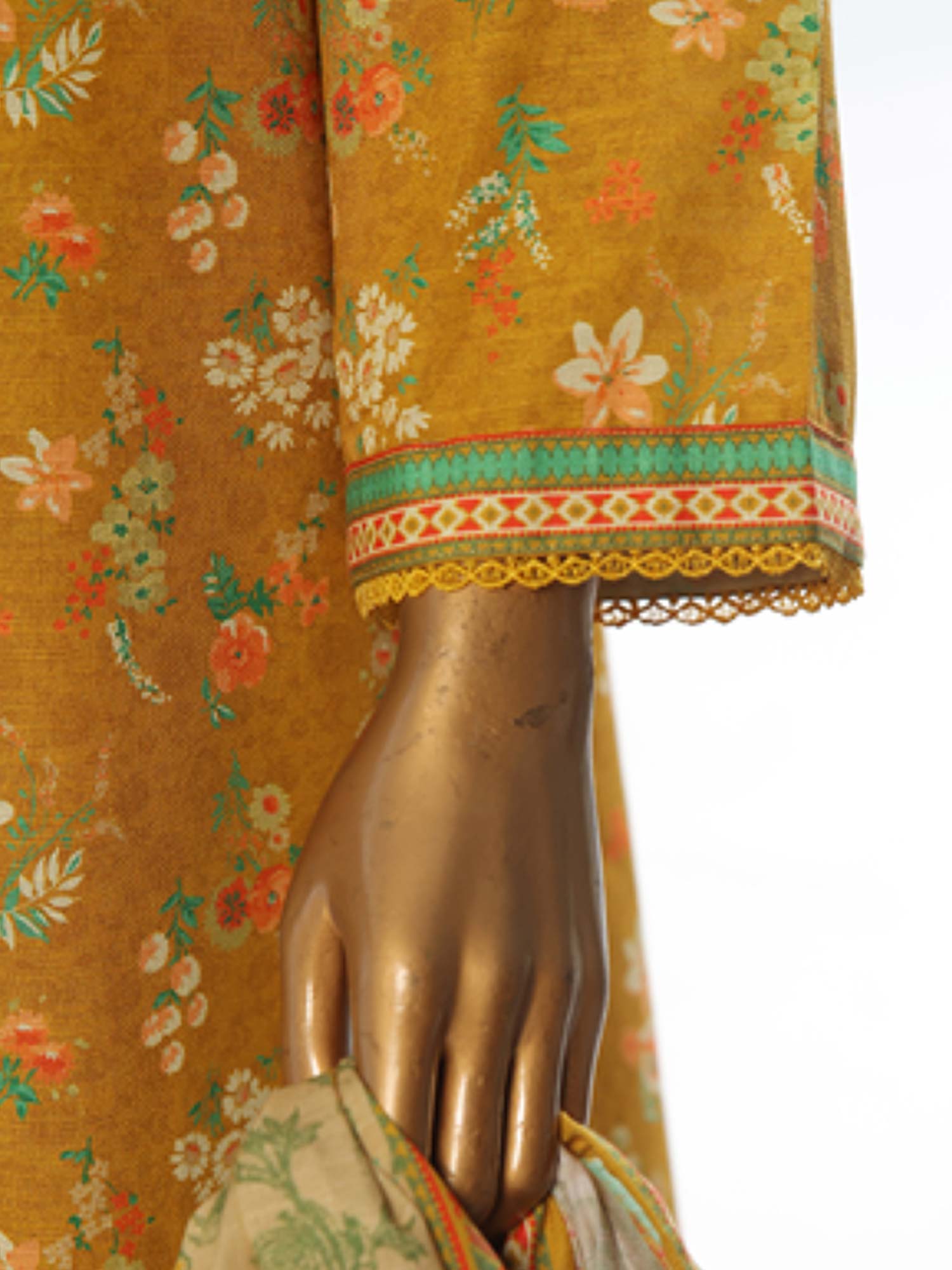 Bin Saeed Winter Khaddar 3-Piece Suit - Mustard