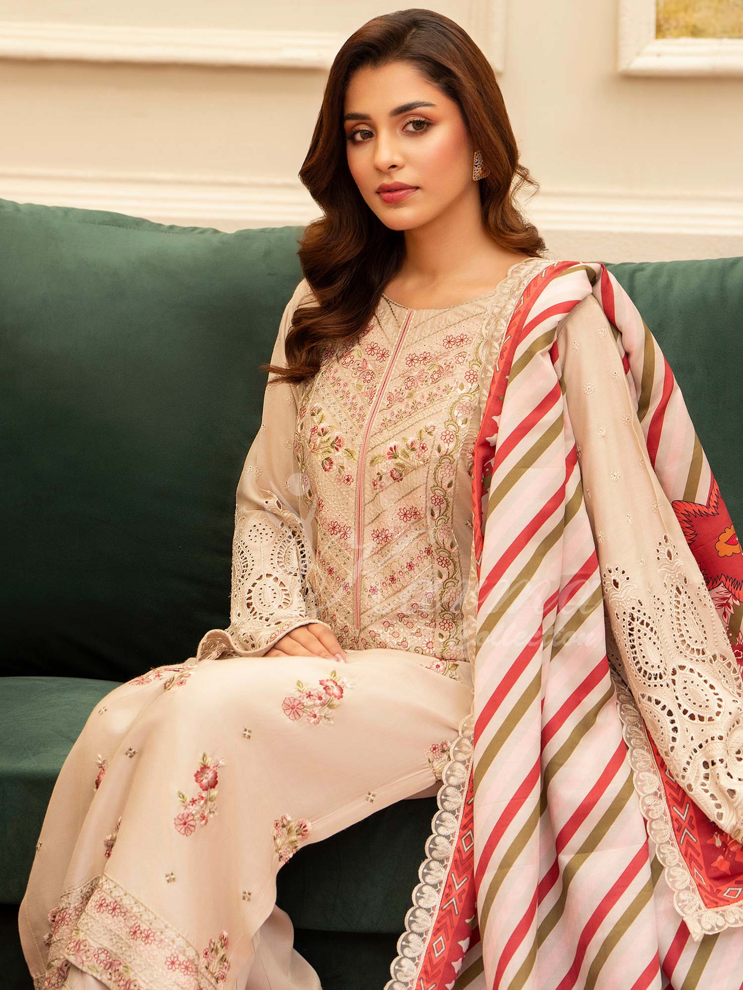 Karma Collection "Aangan" Winter Embroidered Suit (KC1403)