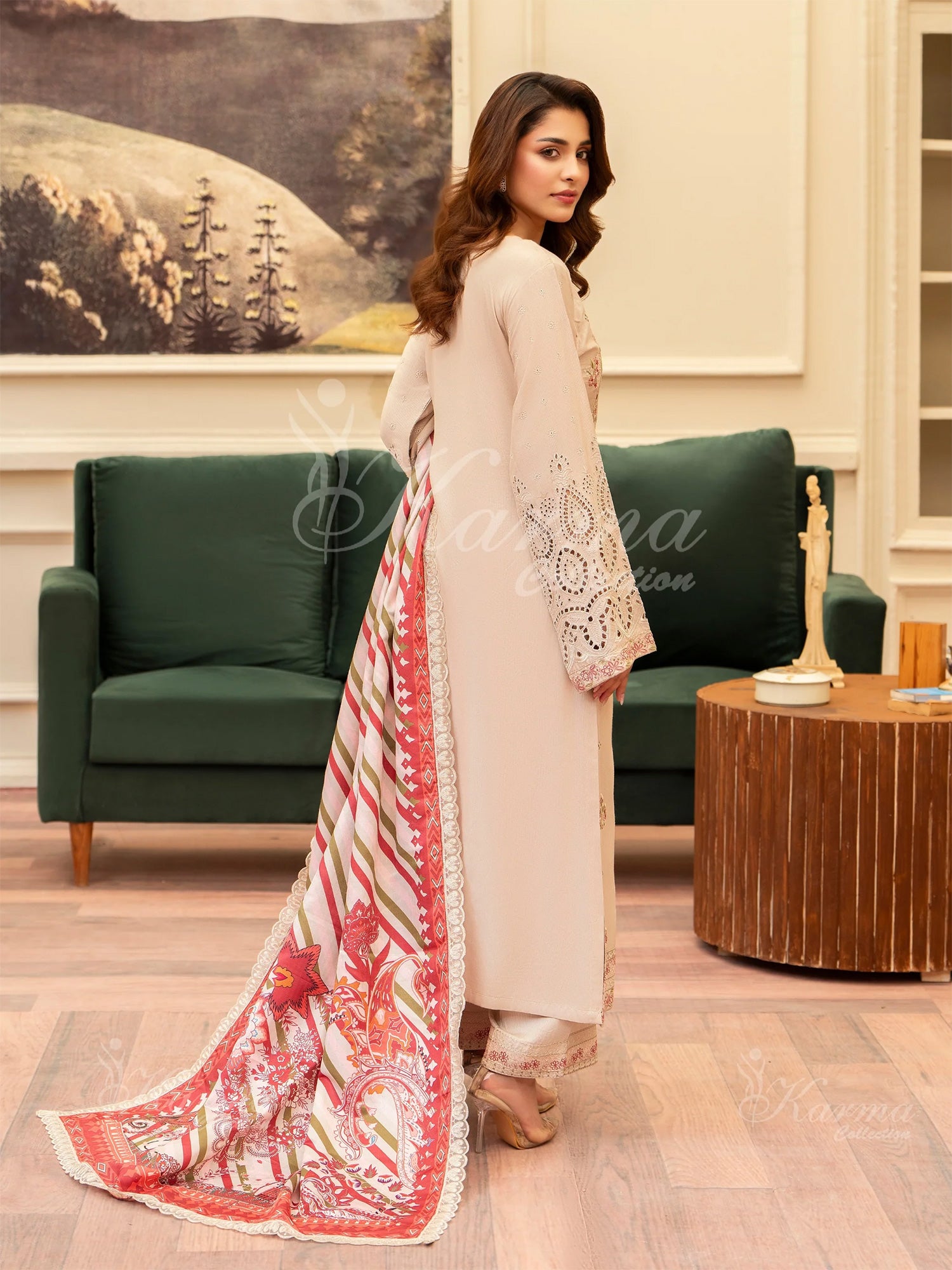 Karma Collection "Aangan" Winter Embroidered Suit (KC1403)