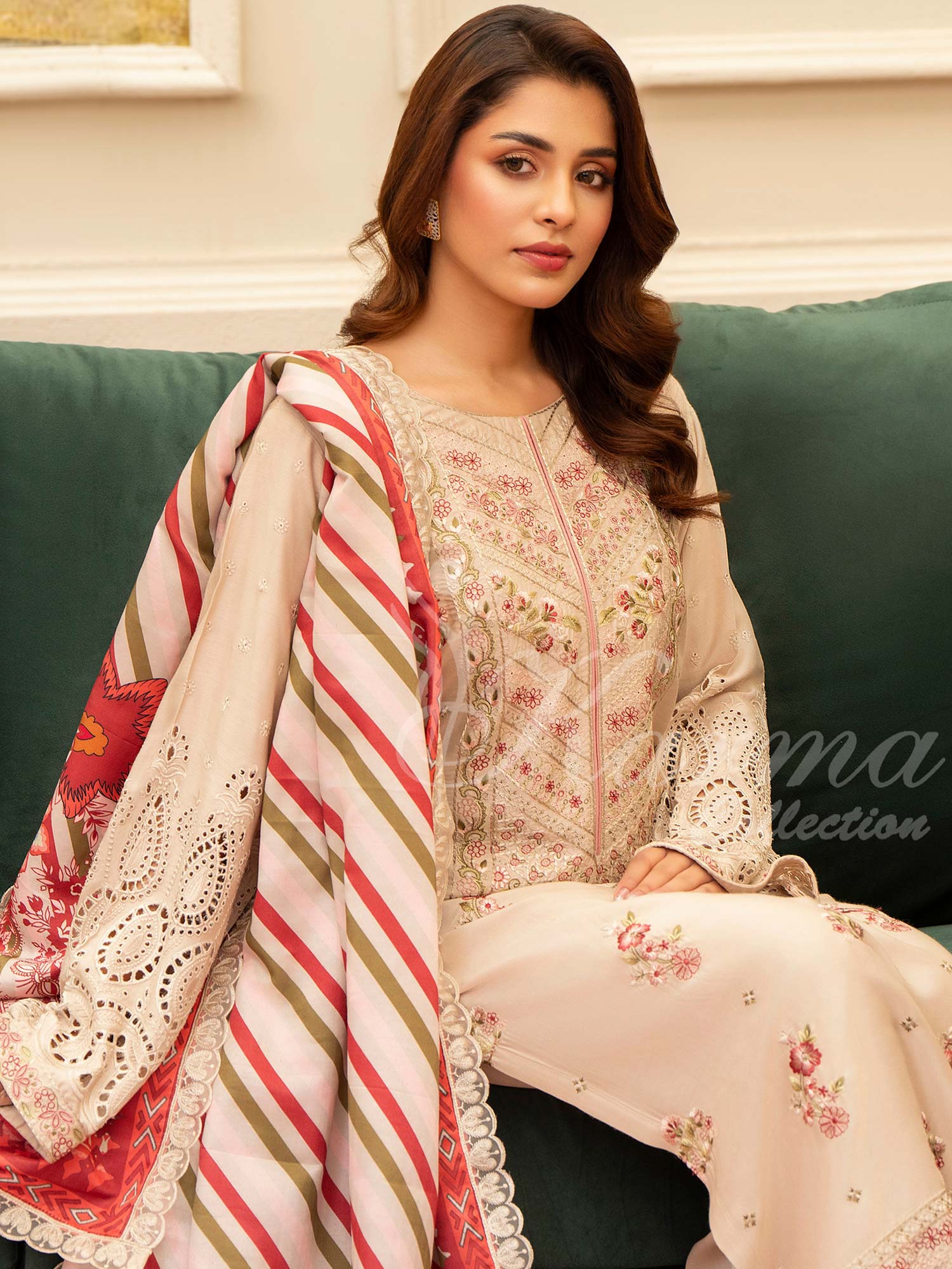 Karma Collection "Aangan" Winter Embroidered Suit (KC1403)