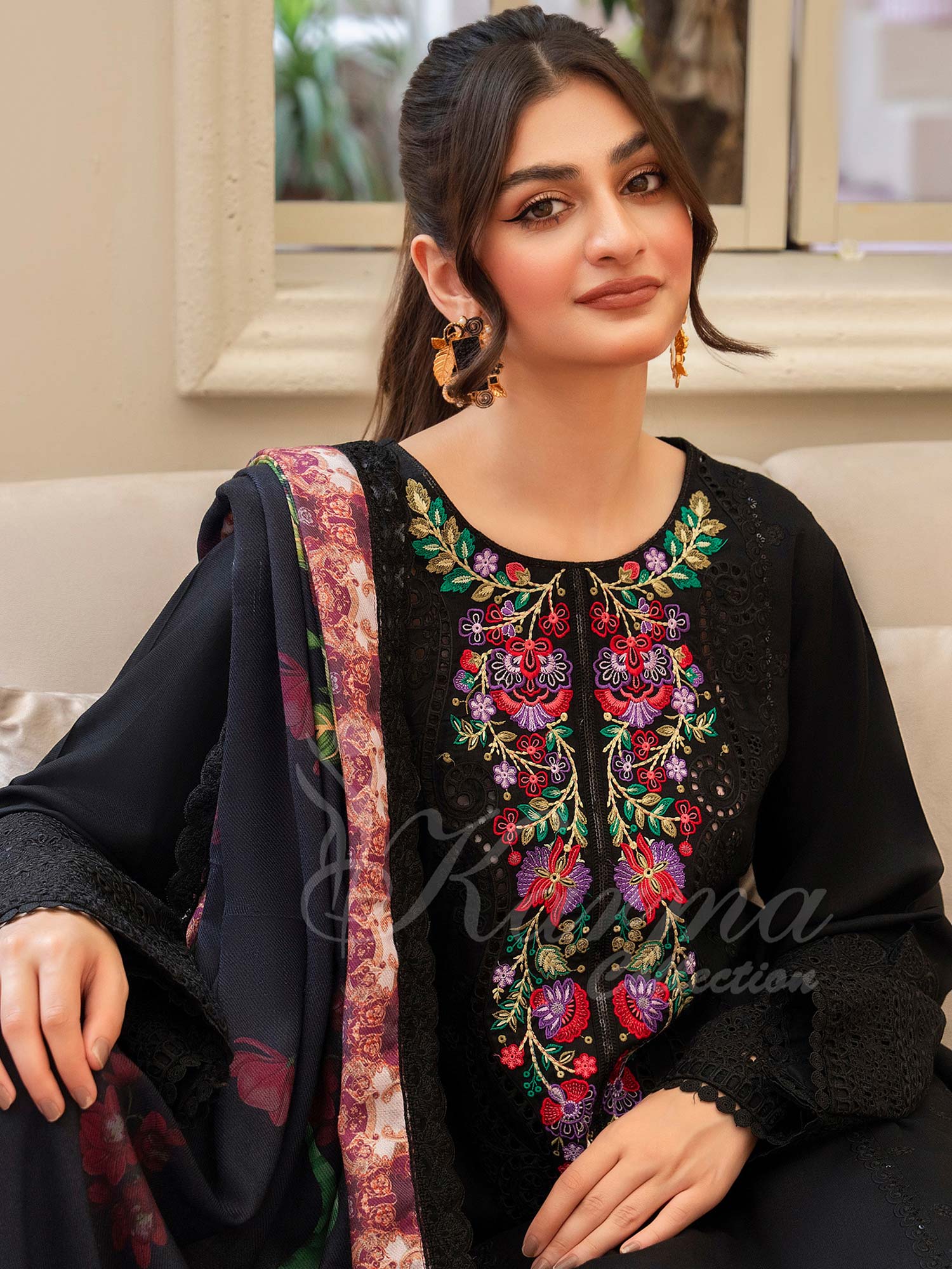 Karma Collection "Aangan" Winter Embroidered Suit (KC1397)