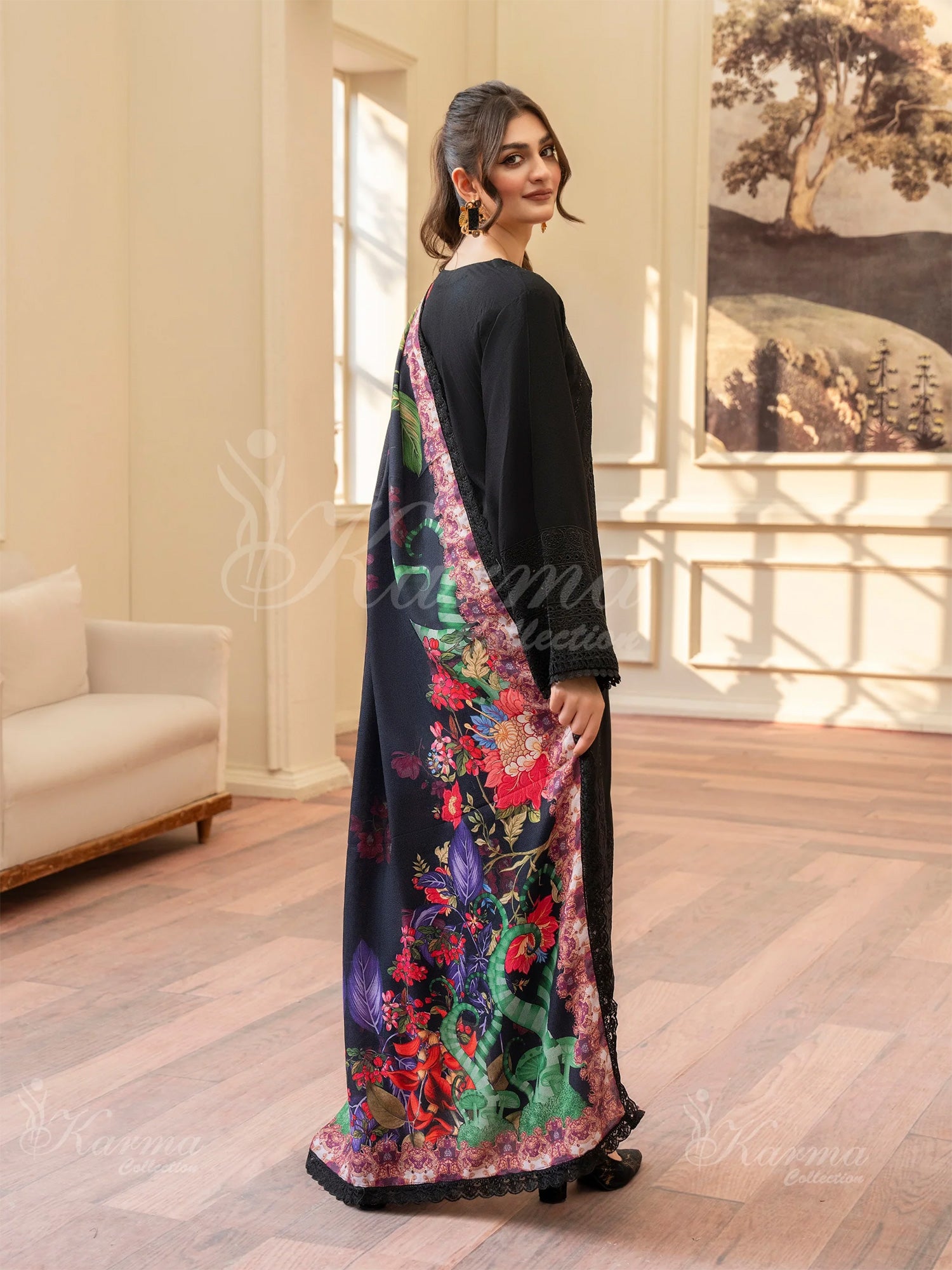 Karma Collection "Aangan" Winter Embroidered Suit (KC1397)