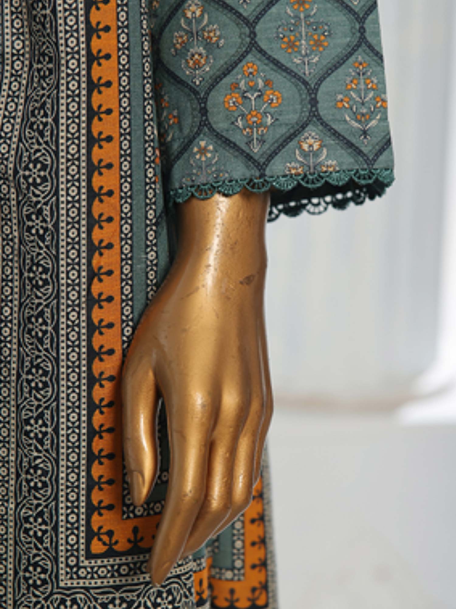Bin Saeed Winter Khaddar 3-Piece Suit - Sage Green