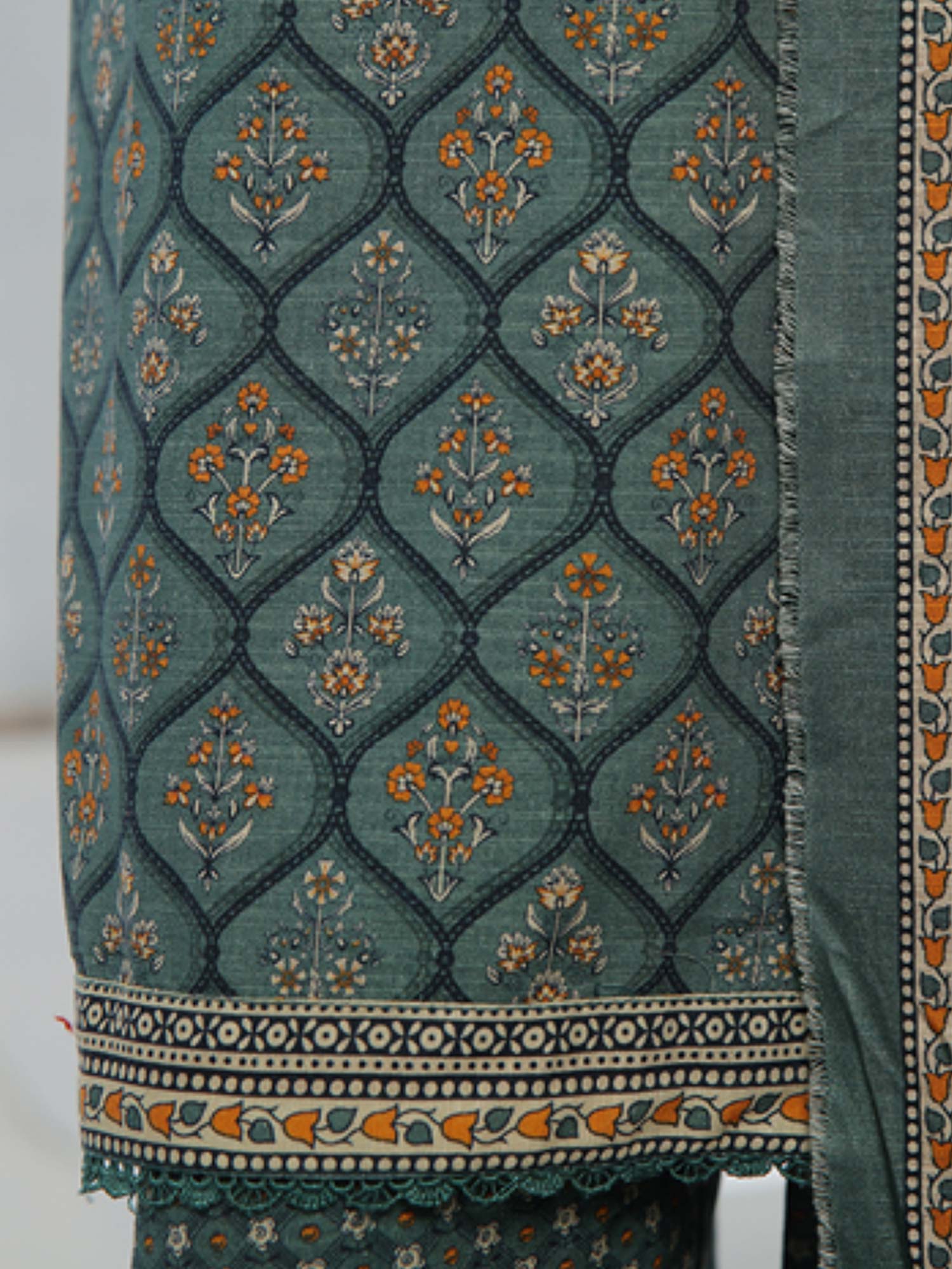 Bin Saeed Winter Khaddar 3-Piece Suit - Sage Green