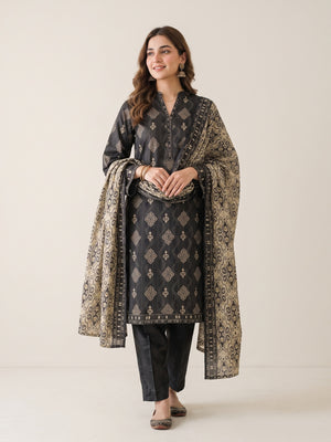 Tawakkal "Ghazal" Khaddar 3-Piece Suit D6286 - Charcoal