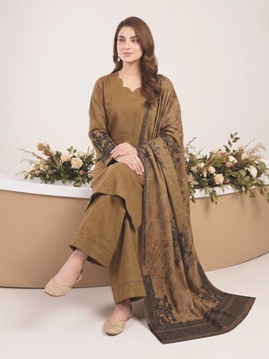 Tawakkal Julian Winter Leather-Peach Suit with Shawl D5906 Mustard - alternate view