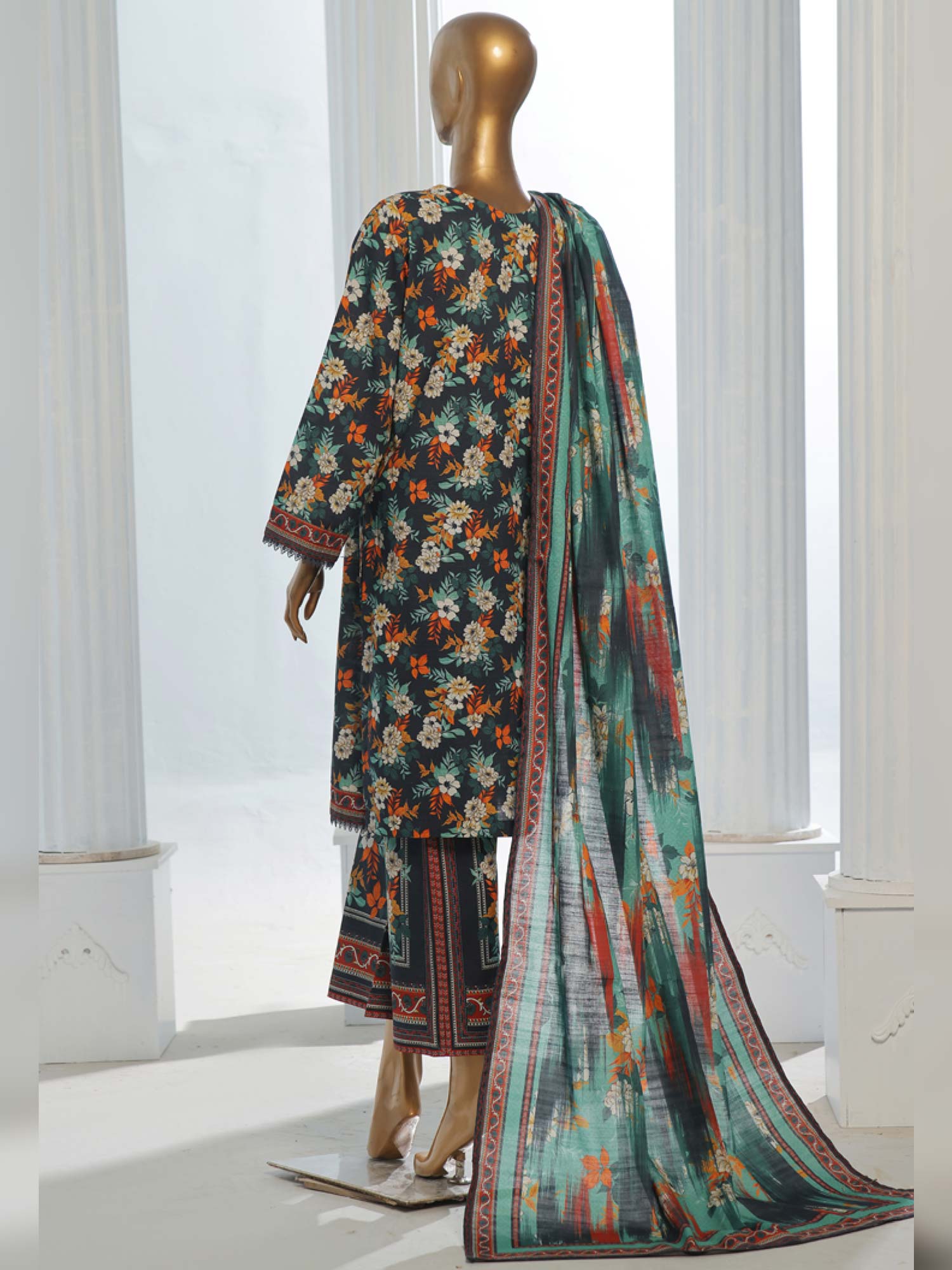 Bin Saeed Winter Khaddar 3-Piece Suit - Teal