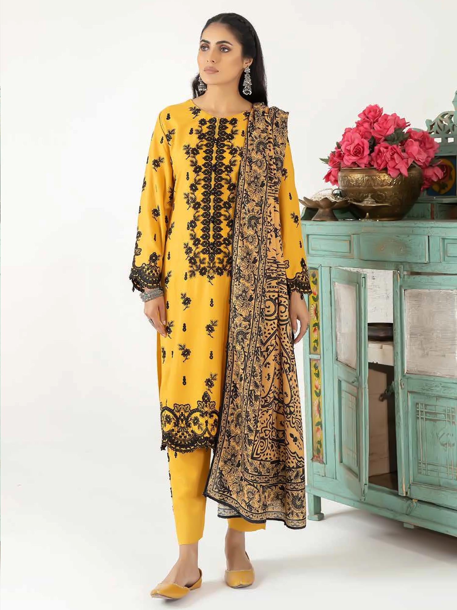 Ally's Mustard Dhanak Suit (DNK-27)